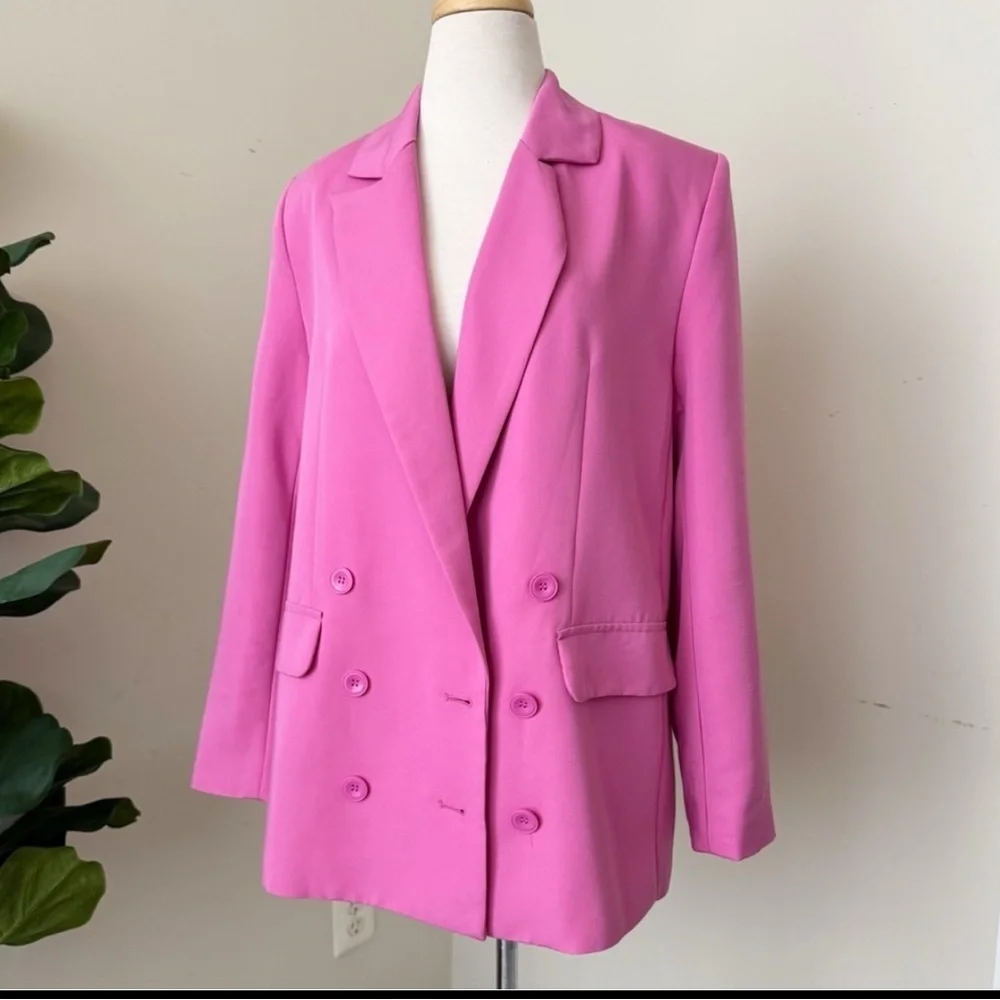 Pink Double-Breasted Blazer - Picture 3 of 4